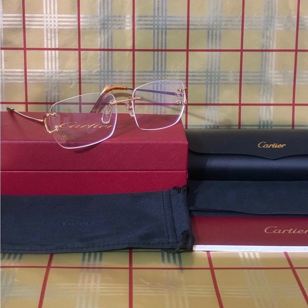 Cartier Unisex Big C Rimless Glasses